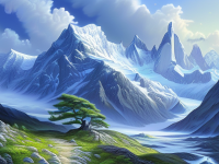 山岳风光，作品解析，山岳风光，自然之美与艺术的